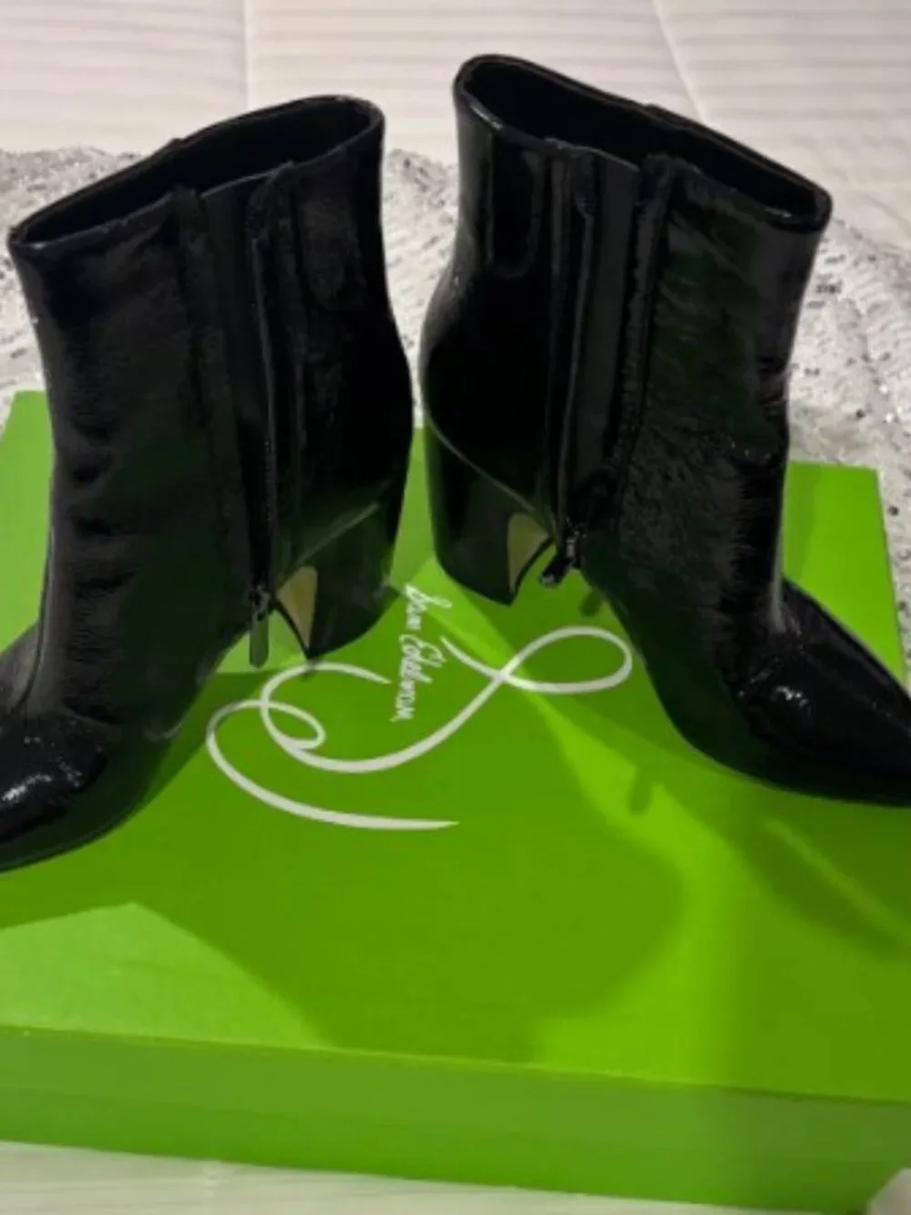 Sam Edelman Ankle Boots – Black Patent Leather Look. Size 7